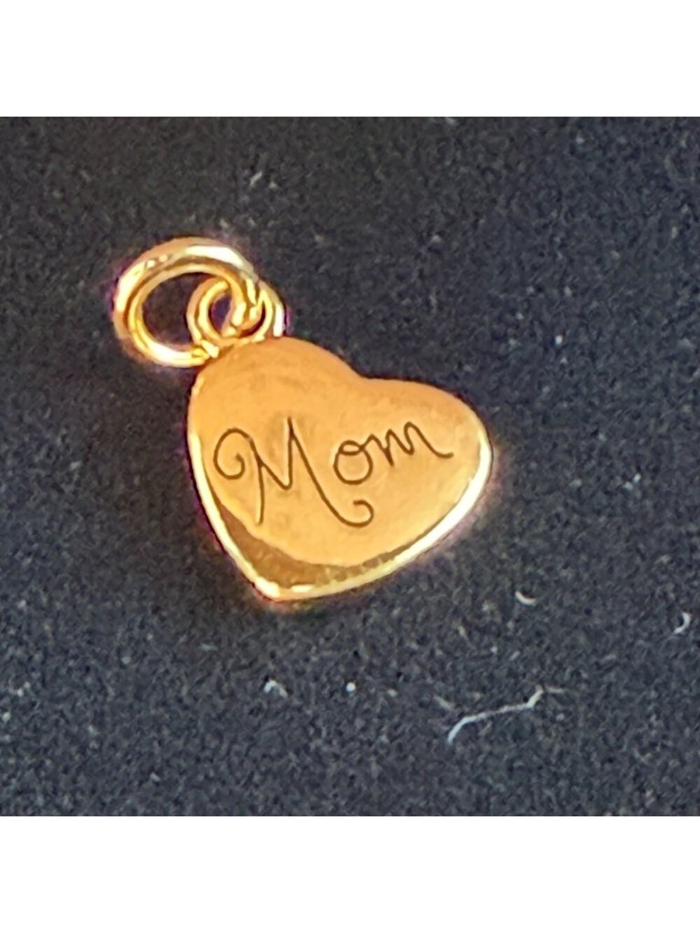 Vintage Gold Vermeil Mom Heart Charm Pendant - 925 Sterling Silver SA Signed